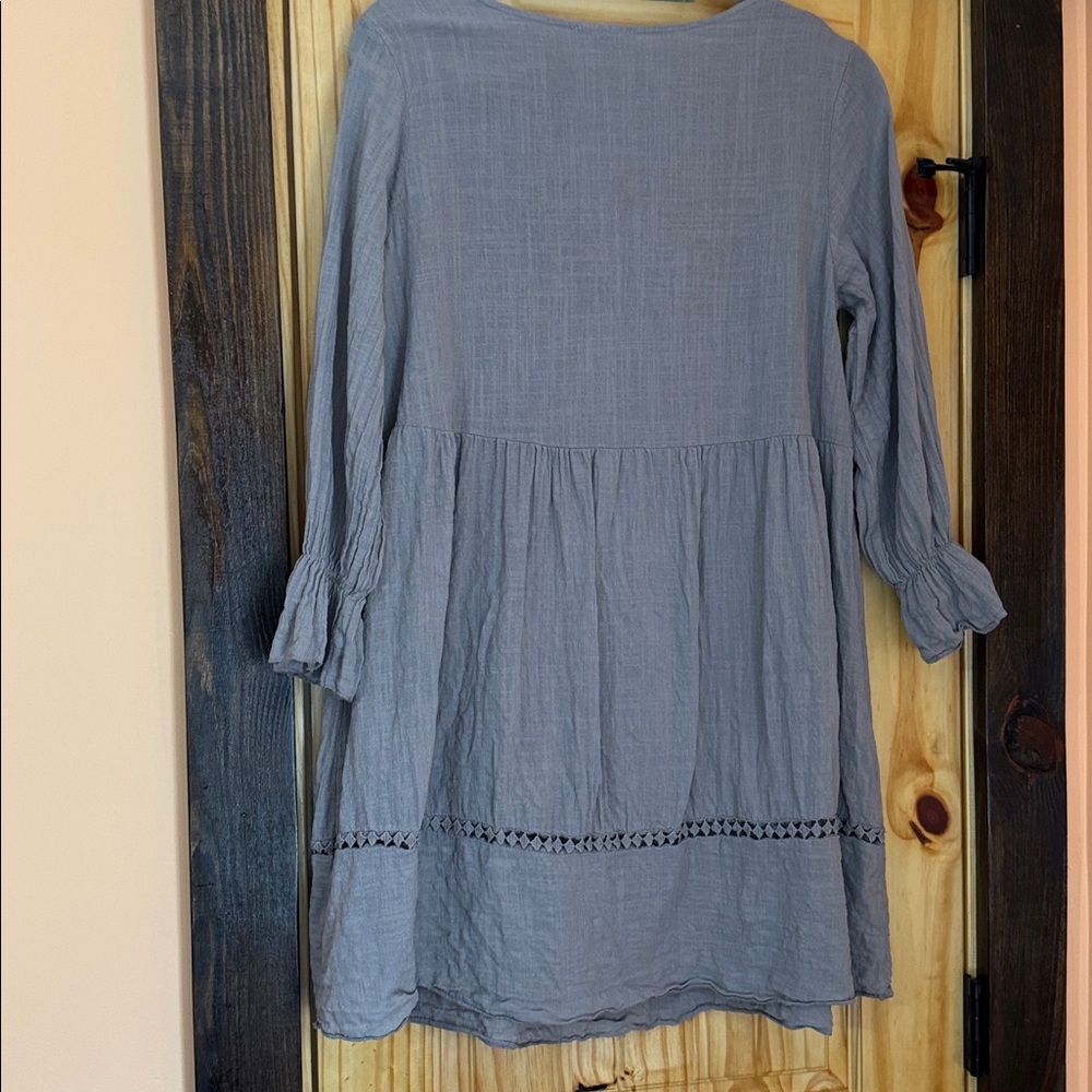 Vanessa zani mocha v neck dress medium - Picture 5 of 6